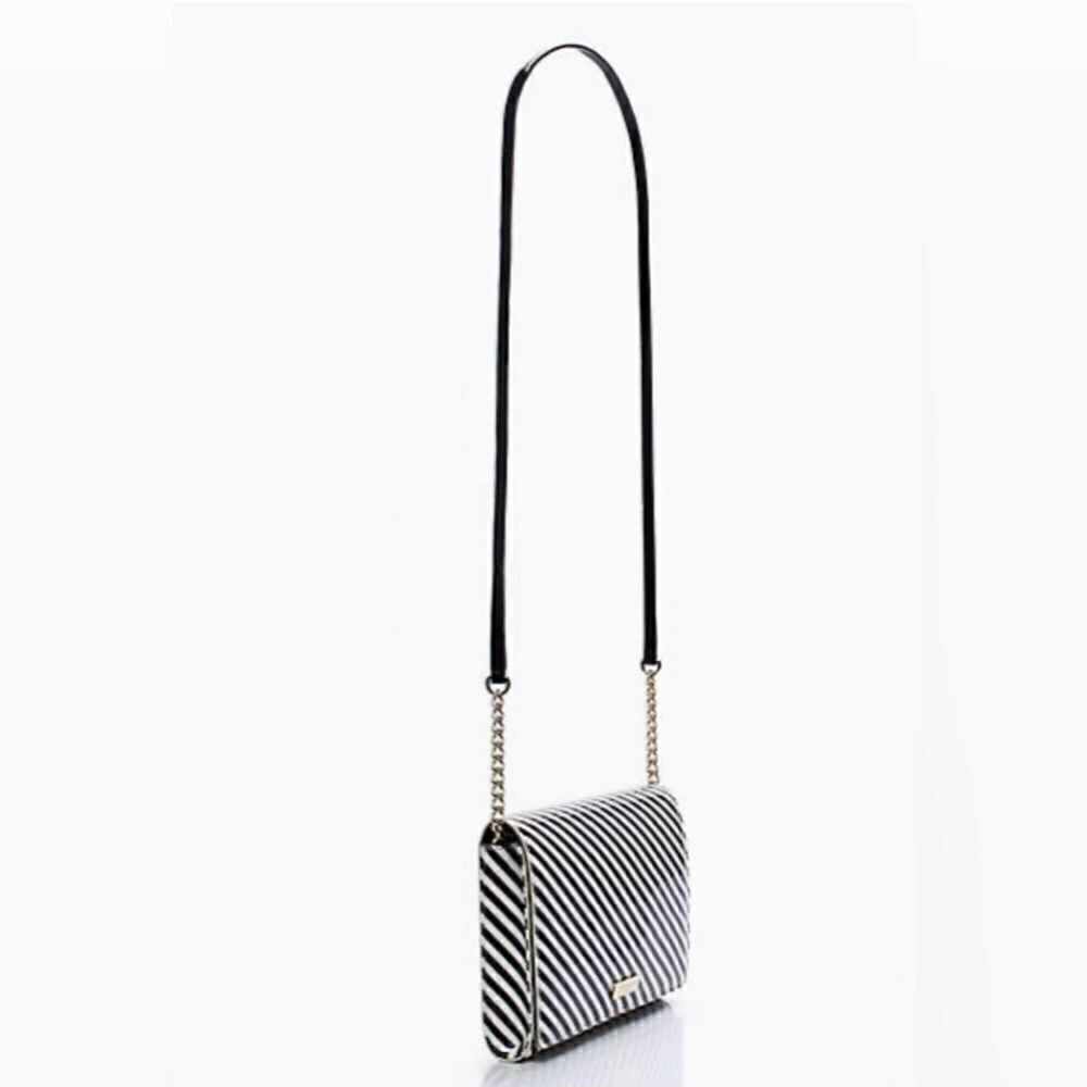 Kate Spade Black and White Striped Crossbody Bag